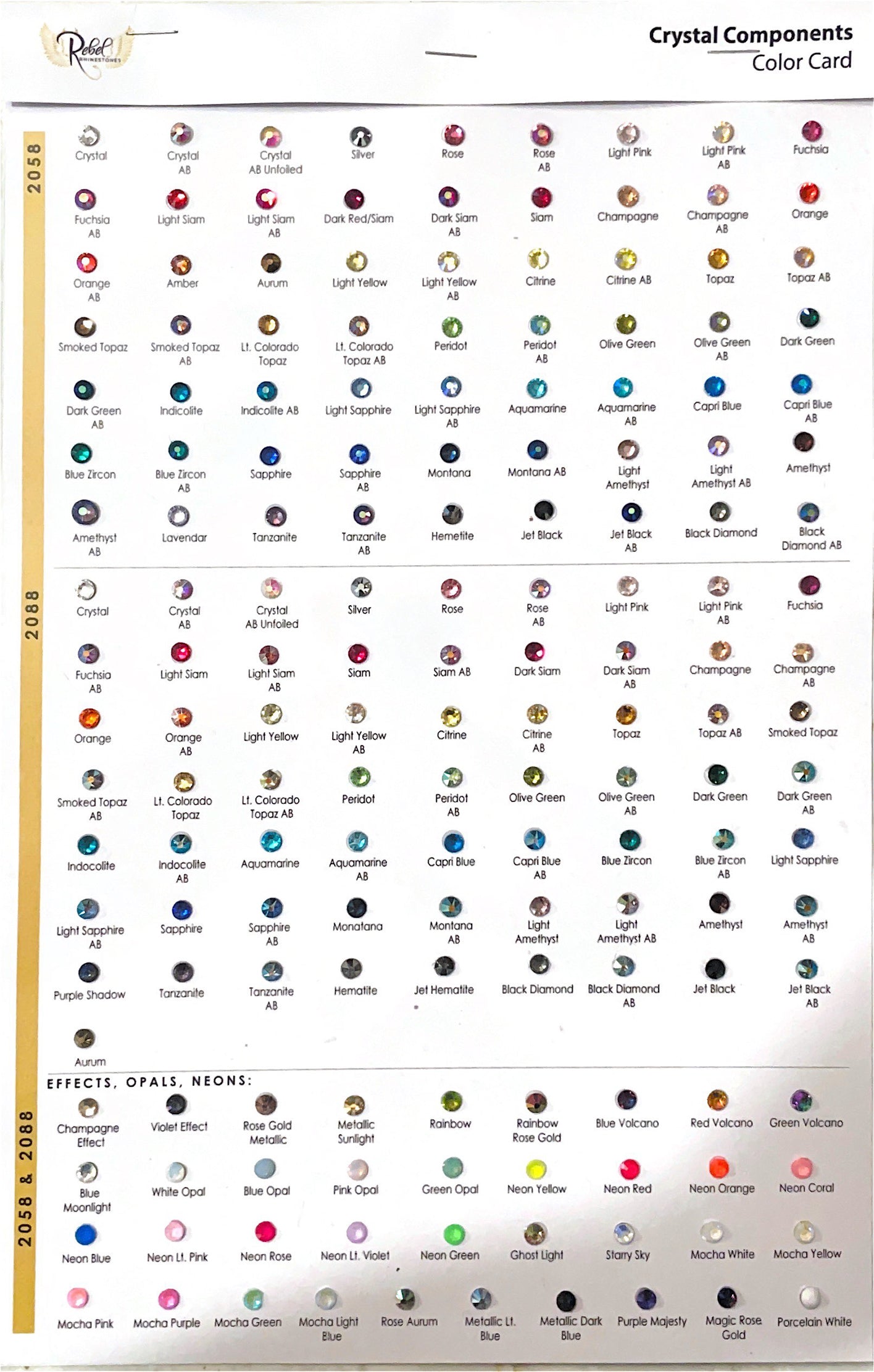 Crystal Color Chart