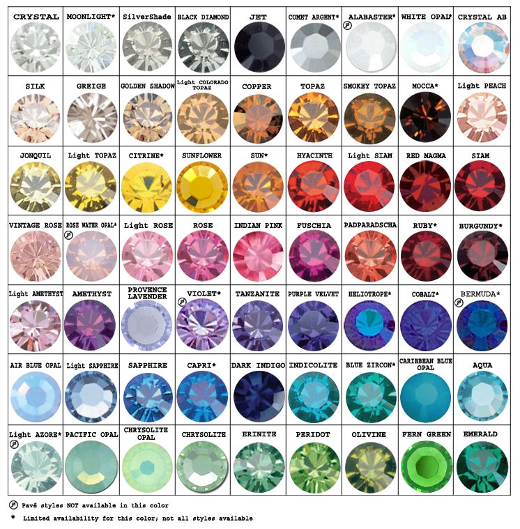 COLOR CHART – RebelRhinestones