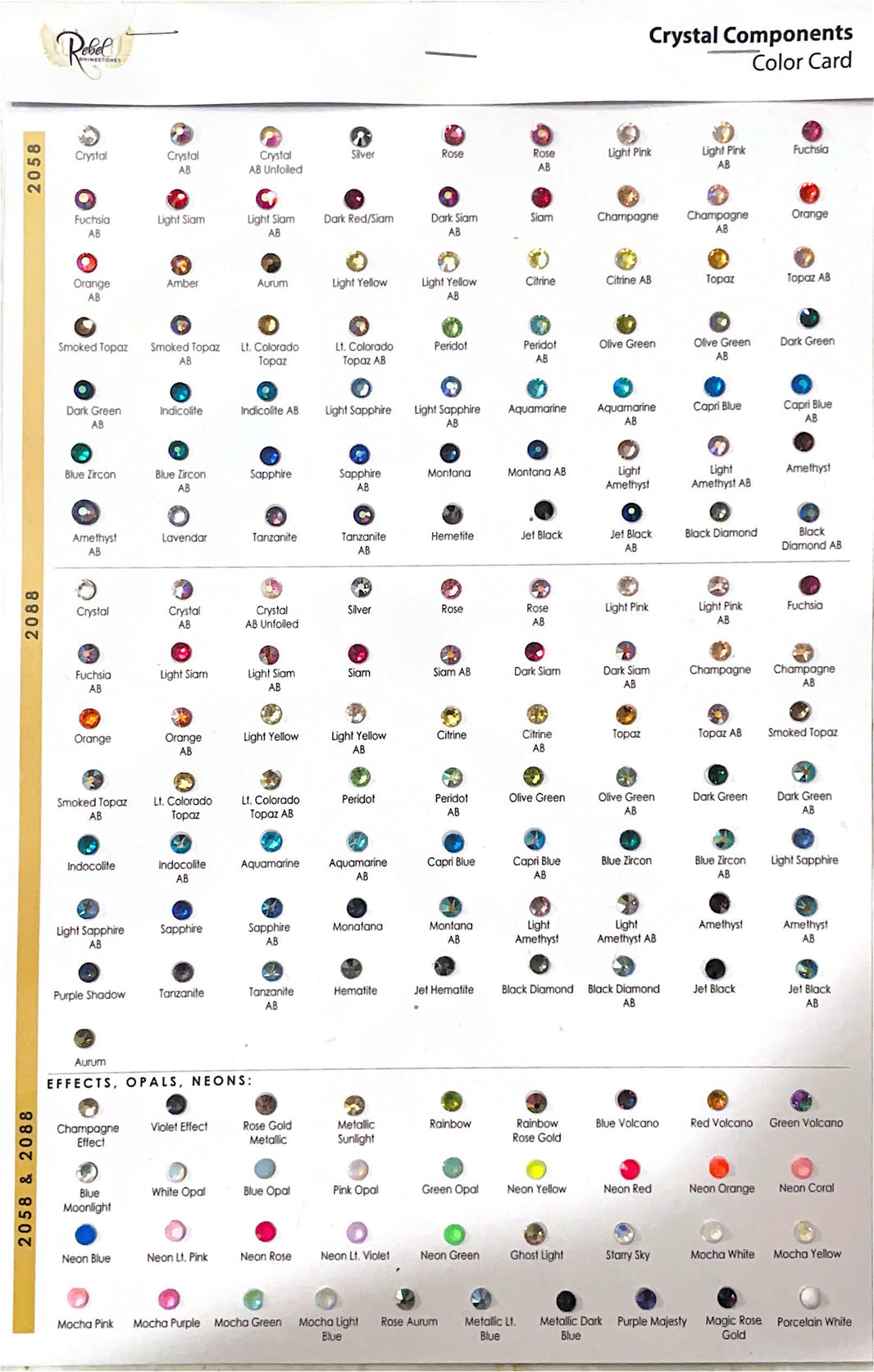 COLOR CHART RebelRhinestones